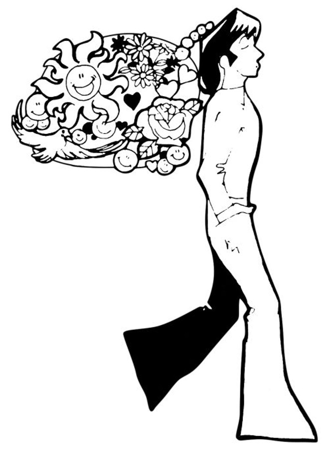 Quadro do desenhista Cortiano publicado na terceira edição da revista Casa de Tolerância, em novembro de 1976 |