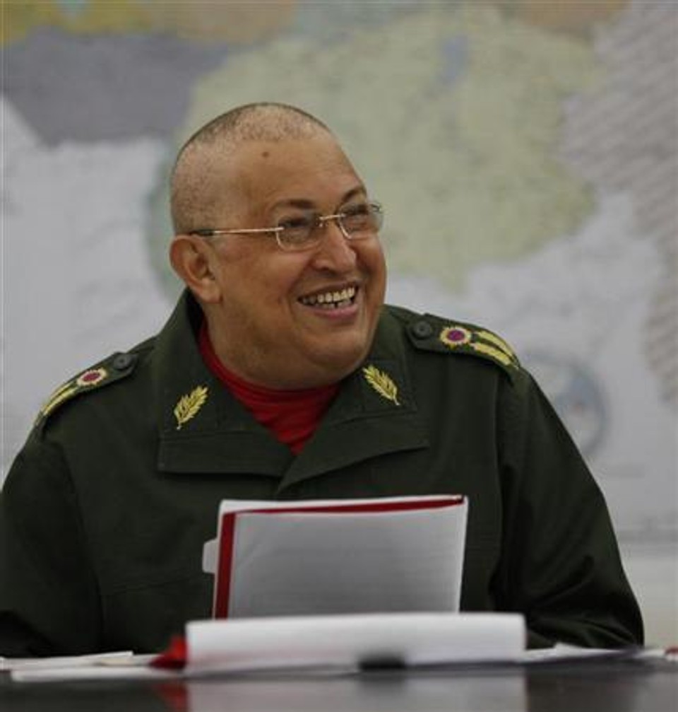 Presidente da Venezuela, Hugo Chávez, durante reunião de gabinete em Caracas este mês | Reuters