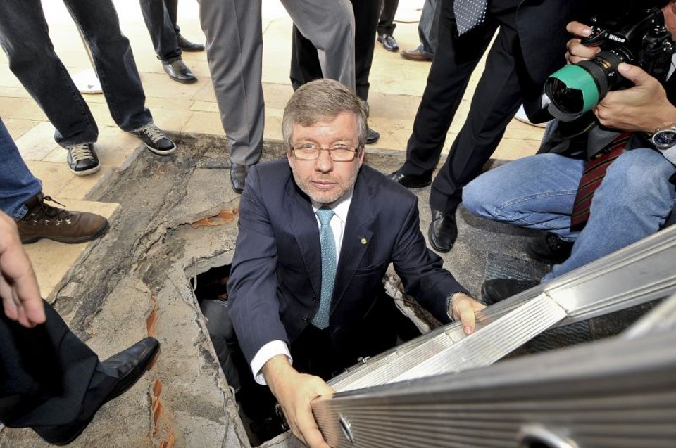 Marco Maia, em visita à obra no prédio da Câmara, onde foram encontrados escritos de operários que construíram o edifício em 1959: governo vai precisar melhorar sua articulação política | José Cruz/ABr