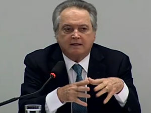 O ministro da Agricultura, Wagner Rossi, durante depoimento na Câmara dos Deputados | Reprodução / TV Câmara
