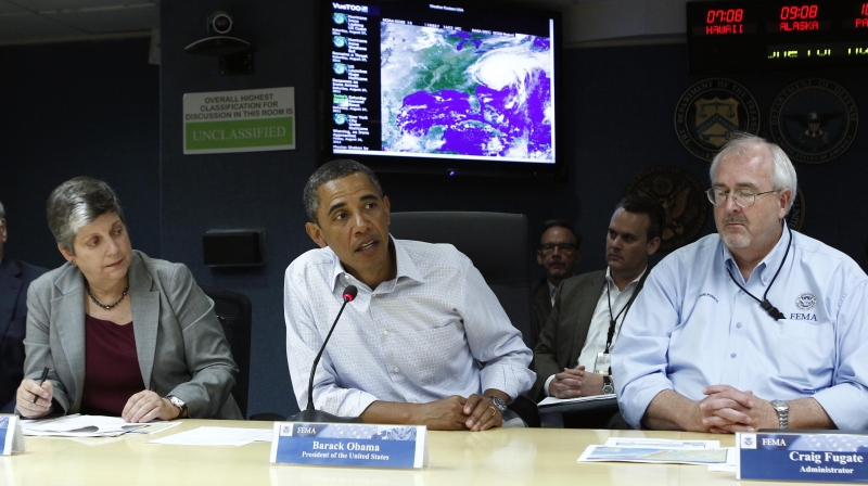 Obama na Agência Federal para a Gestão de Emergências (Fema) | REUTERS/Kevin Lamarque