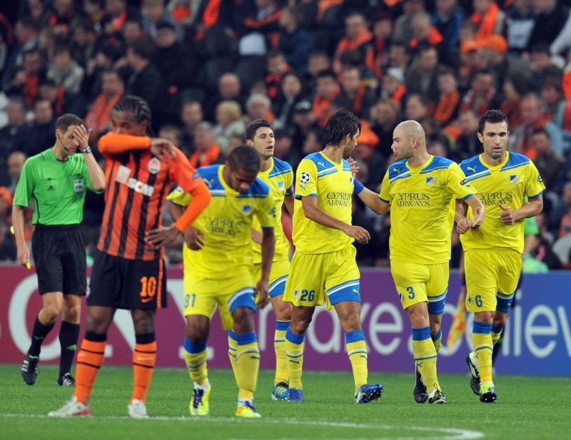 Apoel empatou com o Shakhtar e lidera o grupo G da Liga dos Campeões | AFP