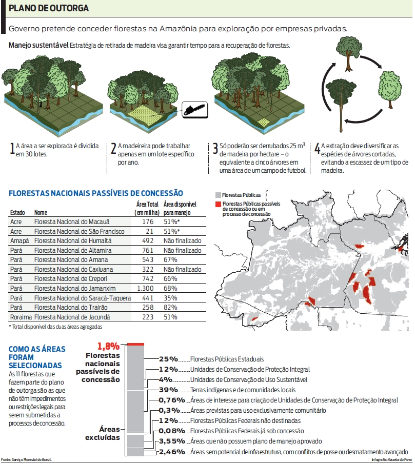 Veja como funciona o esquema do manejo sustentável |
