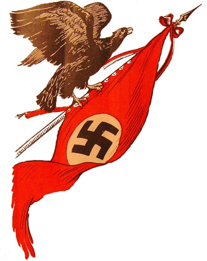 Fotos: Uma é reprodução da capa de revista Der Nationalsozialist, periódico do Partido Nazista | Arquivo do Estado de São Paulo.