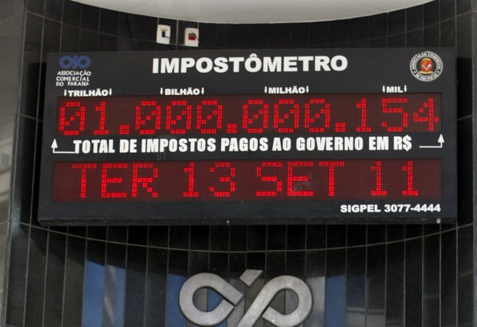 Impostômetro, em Curitiba. | Daniel Castellano/ Gazeta do Povo