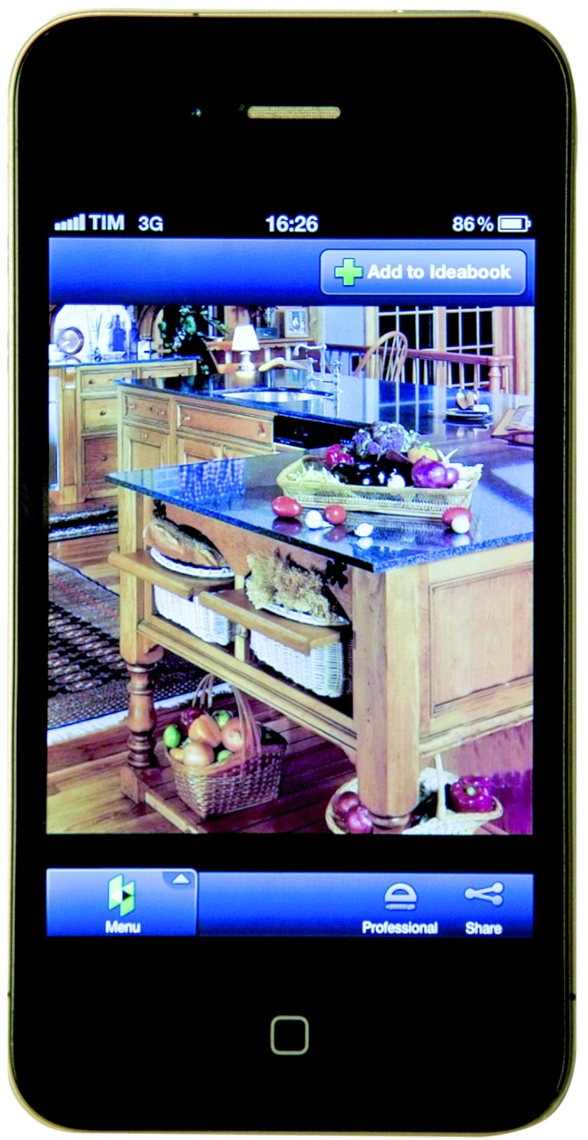 Tela do aplicativo Houzz, com fotos de ambientes para inspirar sua produção | 