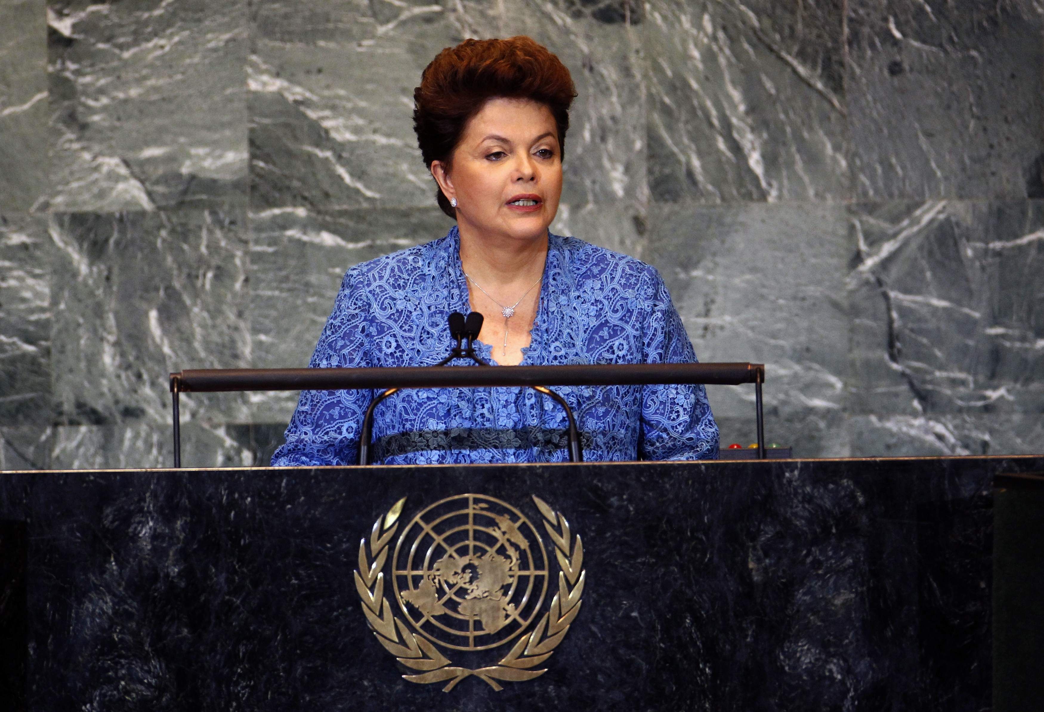 Presidente Dilma Rousseff discursa durante 66.ª Assembleia-Geral da ONU, em Nova York | REUTERS/Shannon Stapleton