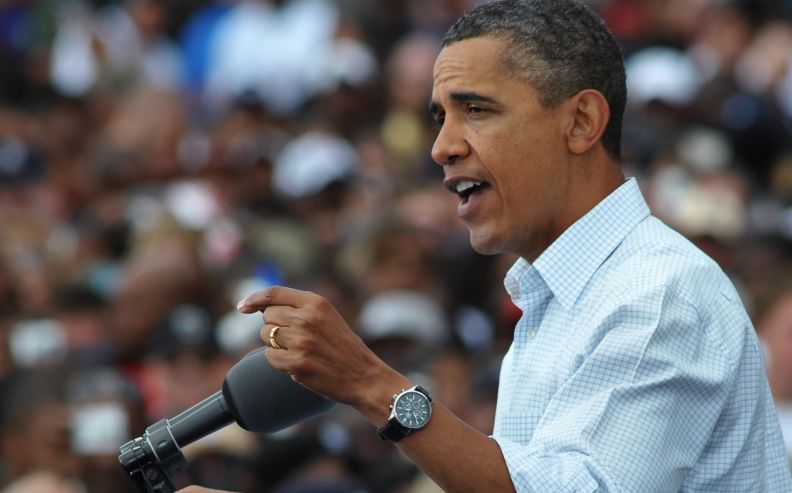 Presidente norte-americano Barack Obama discursa durante as comemorações do Dia do Trabalho em Detroit | AFP