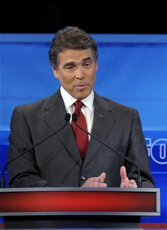 Governador do Texas, Rick Perry, durante o debate dos pré-candidatos à Presidência do Partido Republicano, em Orlando, Flórida | REUTERS/Phelan M. Ebenhack
