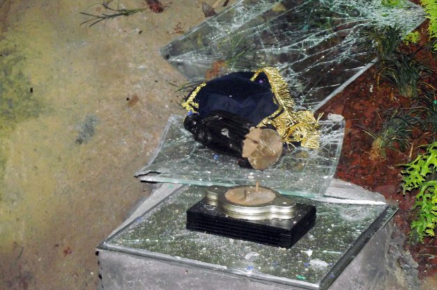 Imagem de Nossa Senhora Aparecida foi danificada em junho deste ano por vândalos | Divulgação PMM