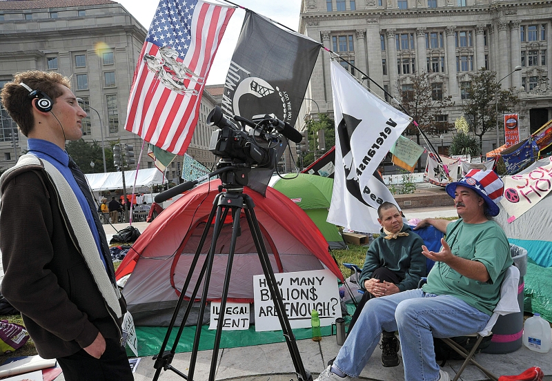 Barracas ocupam praça em Washington: motivo para medidas protecionistas? | Karen Bleier /AFP
