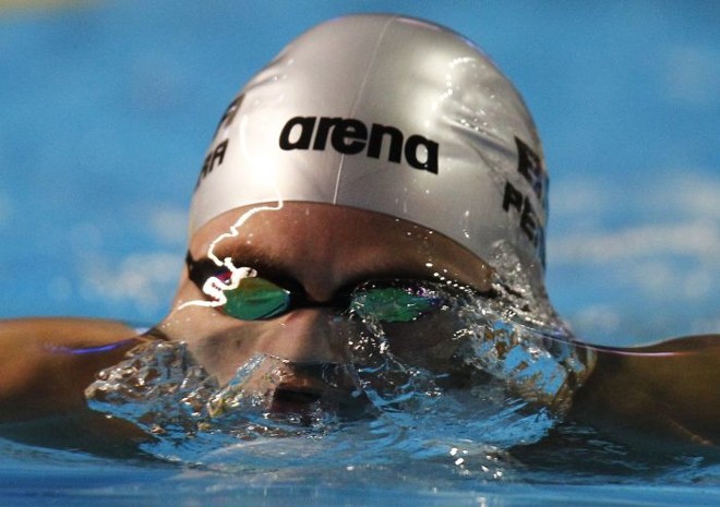 O brasileiro Thiago Pereira ficou na quarta colocação geral nas eliminatórias dos 200 m peito | Jorge Silva/ Reuters