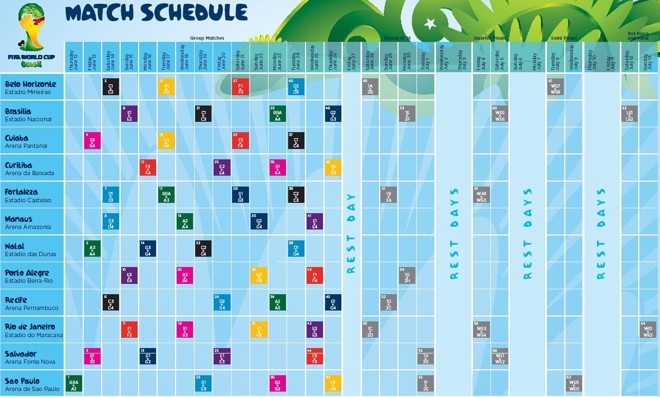 Confira o calendário completo da Copa do Mundo 2014 divulgado pela Fifa em Zurique |