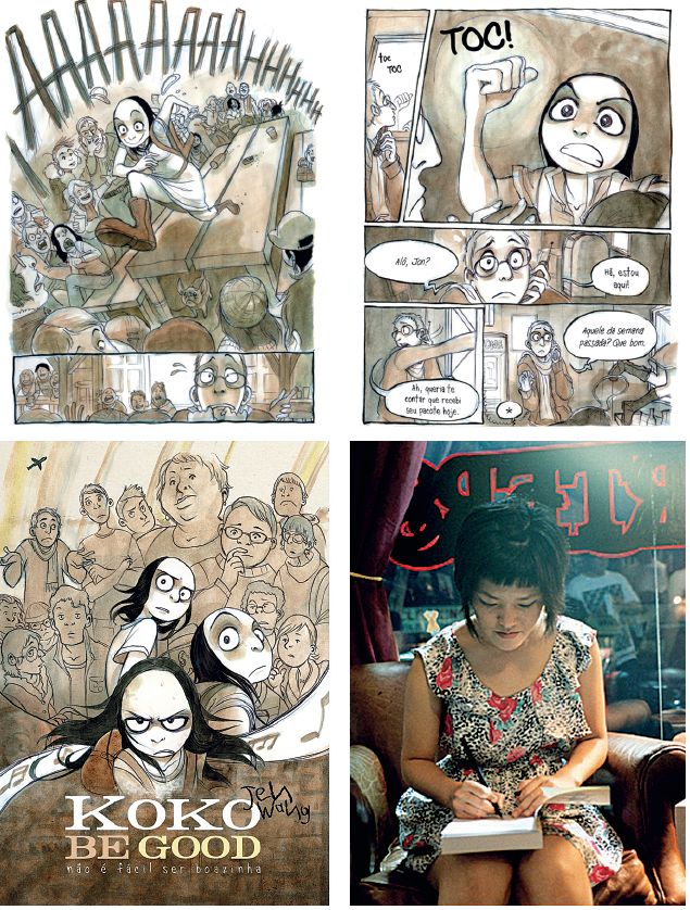 Ilustrações de Koko Be Good, de Jan Weng (na foto à esquerda): autora tornou-se popular com tirinhas publicadas em seu site | Divulgação