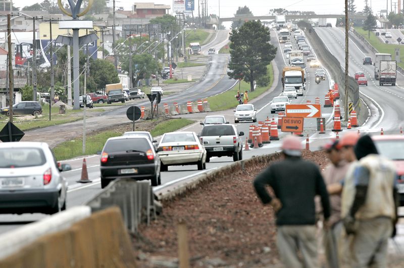 Obras em São José dos Pinhais deixaram trânsito um pouco mais lento | Marco André Lima/Gazeta do Povo