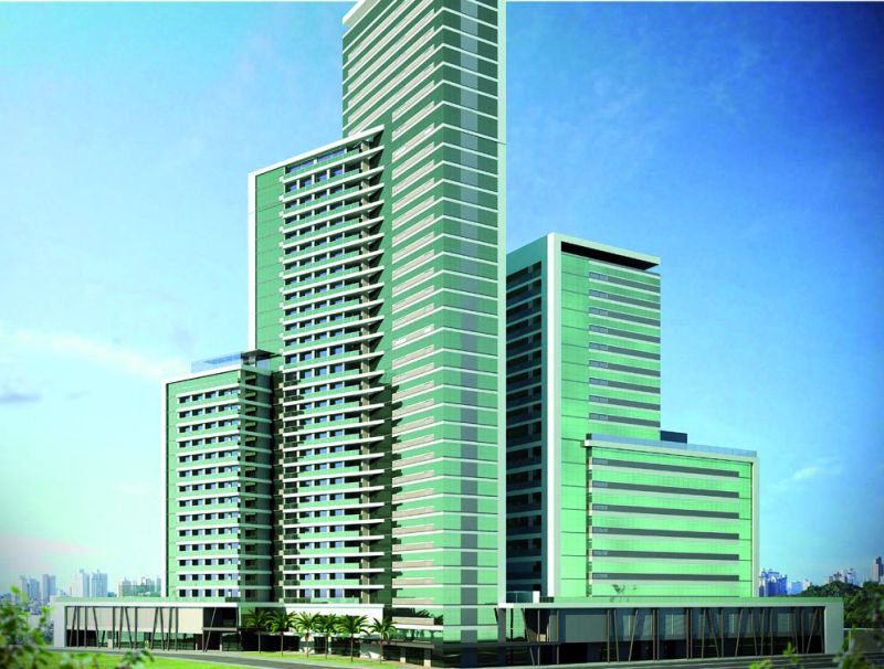 O empreendimento terá três torres: uma residencial, outra comercial sobreposta a uma corporativa e uma galeria com oito lojas | Divulgação