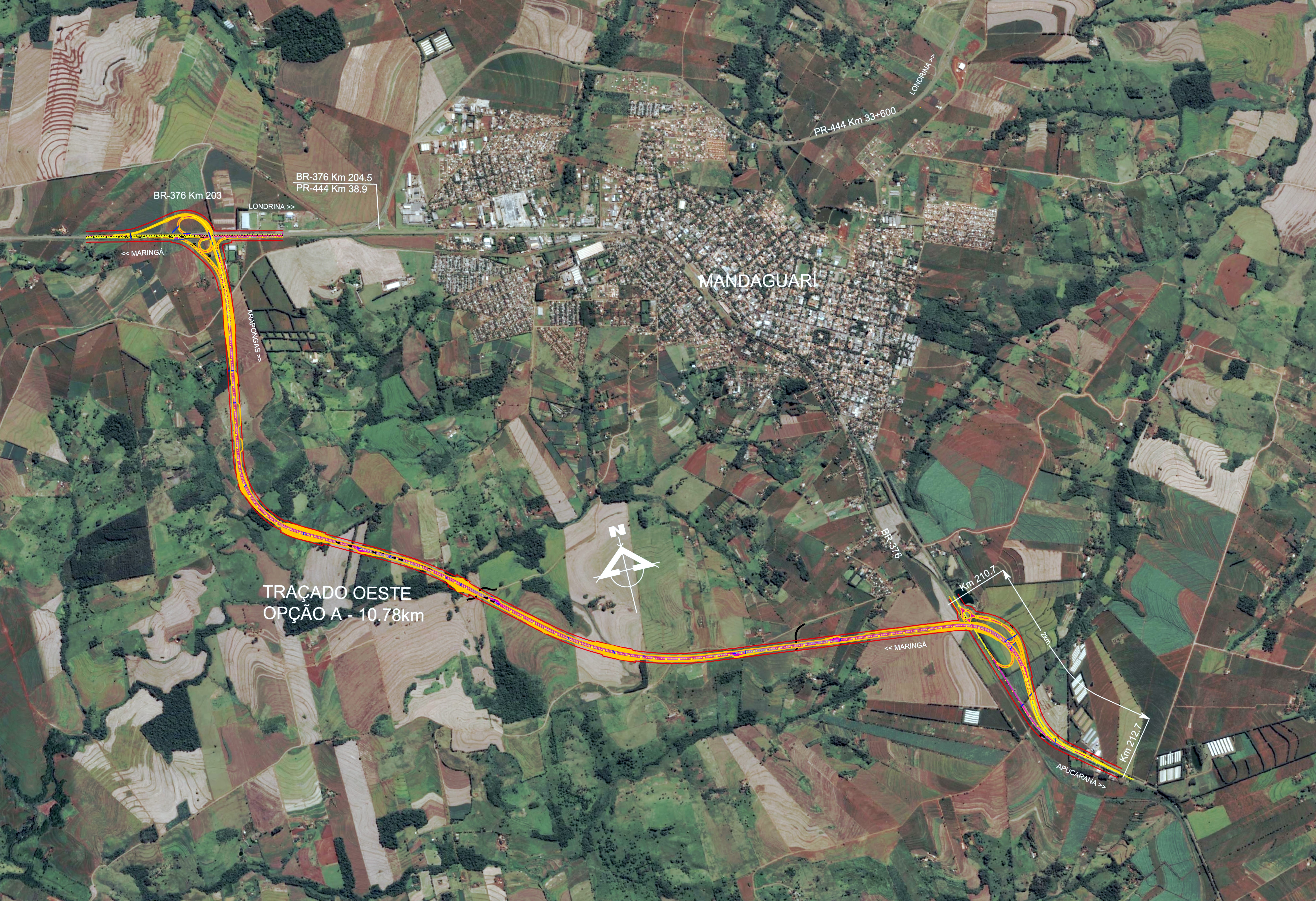 Contorno vai ligar a regiçao sul de Mnadaguari até próximo de Jandaia do Sul | Divulgação/Viapar