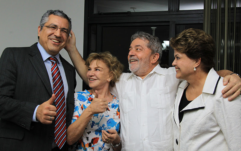 A presidente Dilma visitou Lula e Marisa acompanhada do ministro da Saúde, Alexandre Padilha | Ricardo Stuckert/Instituto Lula