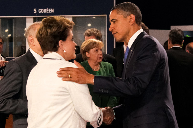 A presidente Dilma Rousseff se encontrou com o presidente Barack Obama na primeira sessão de trabalho do G20 | Roberto Stuckert Filho/PR