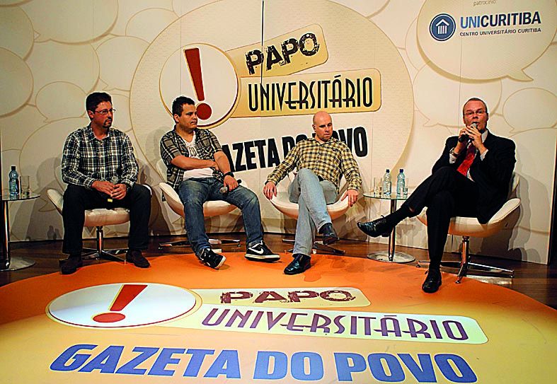 Da esq. para a direita: André Telles, Raphael Mendes, Luigi Poniwass e Alexander Baer | Marco André Lima/Gazeta do Povo