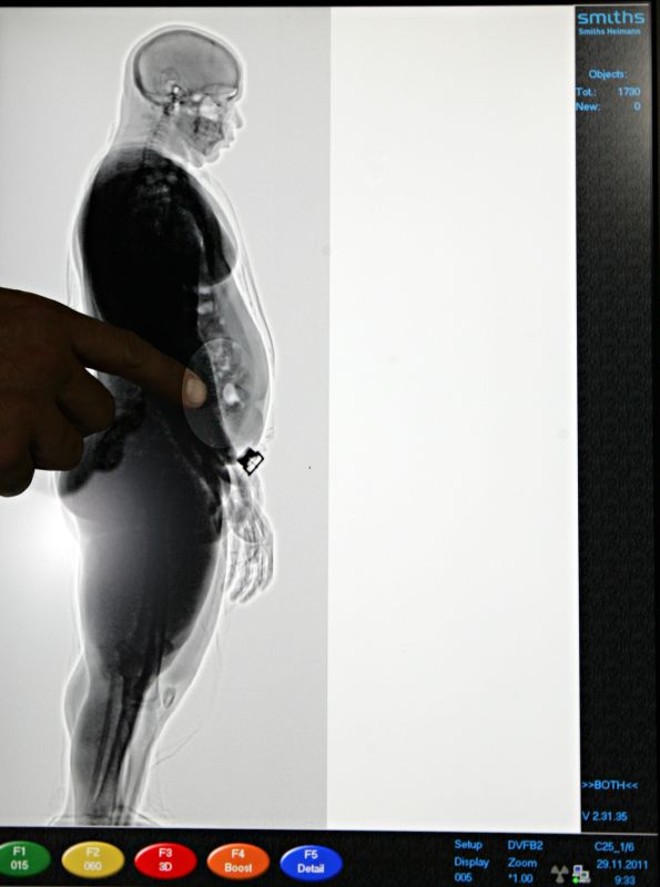 Detalhe do scanner que será usado no aeroporto de Foz do Iguaçu |