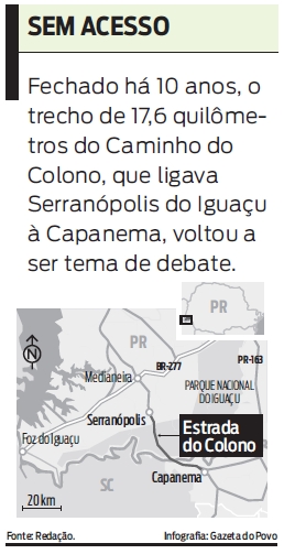 Veja a localização da estrada |