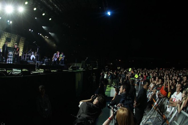 O quinteto de Seattle se apresentou no Estádio Durival Britto e Silva, em Curitiba, nesta quarta-feira |