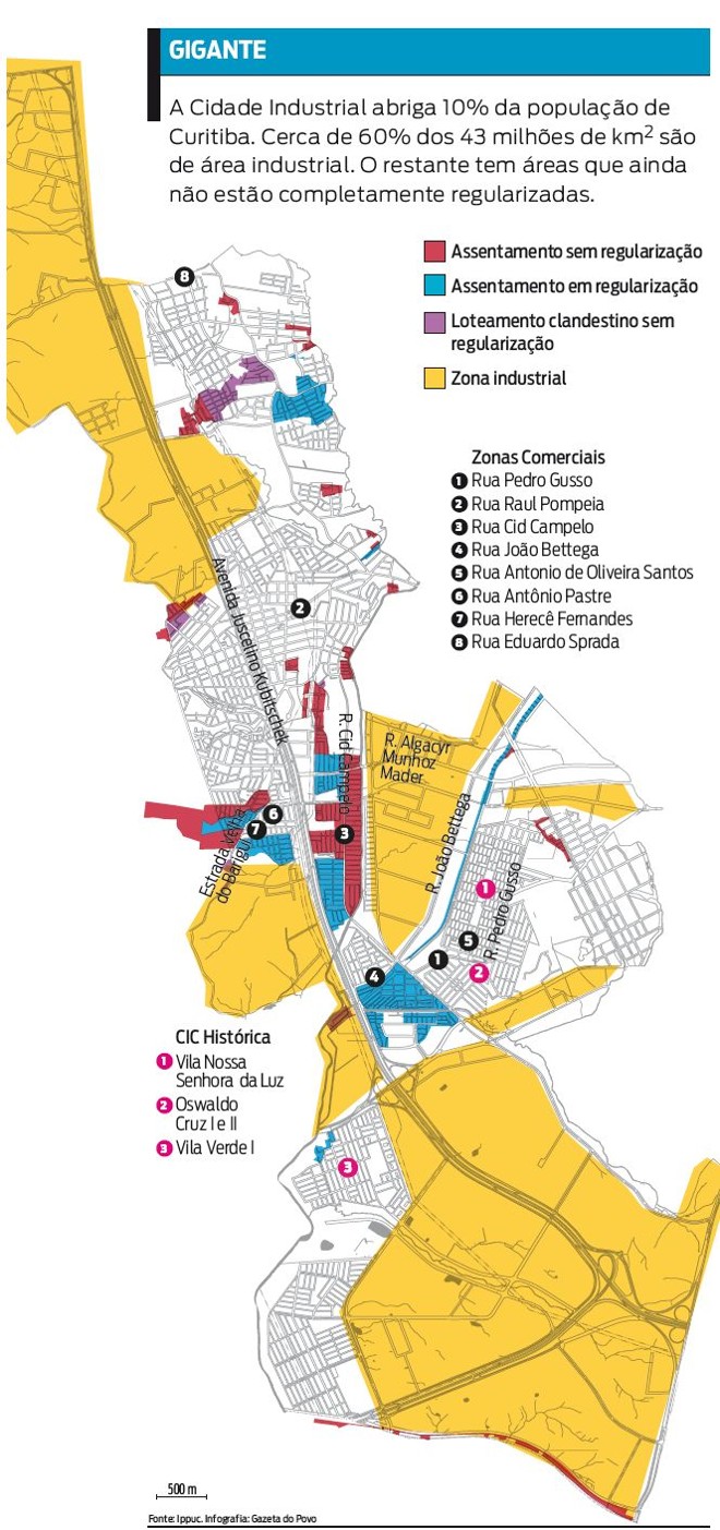 A Cidade Industrial abriga 10% da população de Curitiba. Confira |
