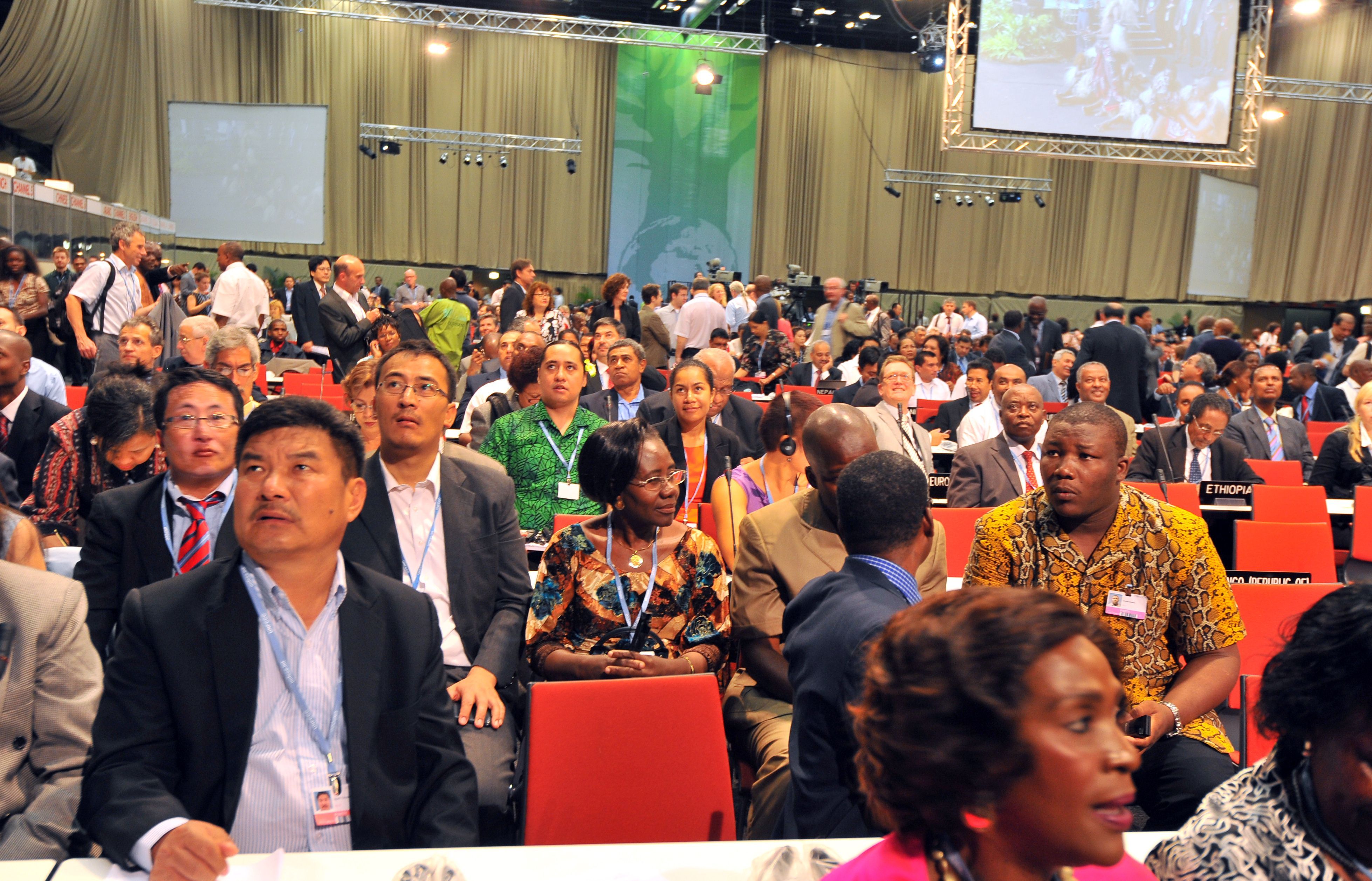 Delegados atendem abertura da Conferência da ONU, em Durban, na África do Sul | AFP PHOTO / ALEXANDER JOE
