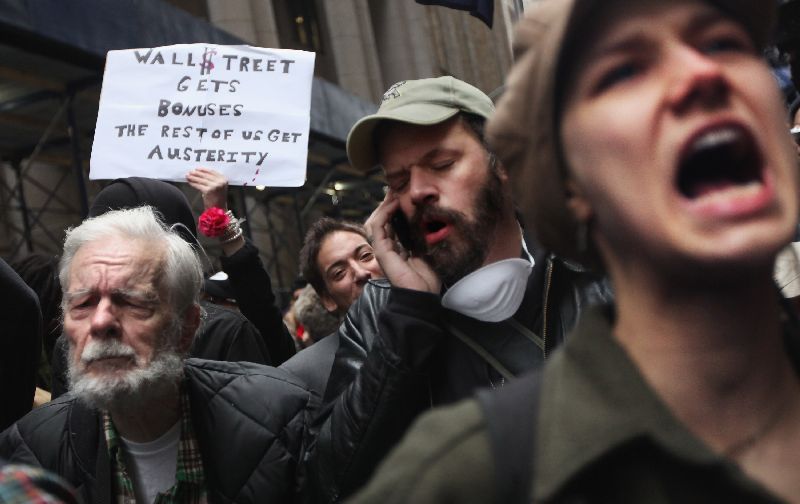 Cerca de mil manifestantes participaram dos protestos em Wall Street | Mario Tama/Getty Images/AFP