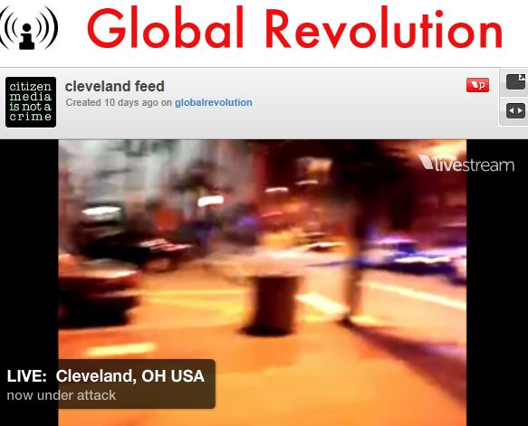 Live feed do Global Revolution de um protesto sendo reprimido em Cleveland | Reprodução