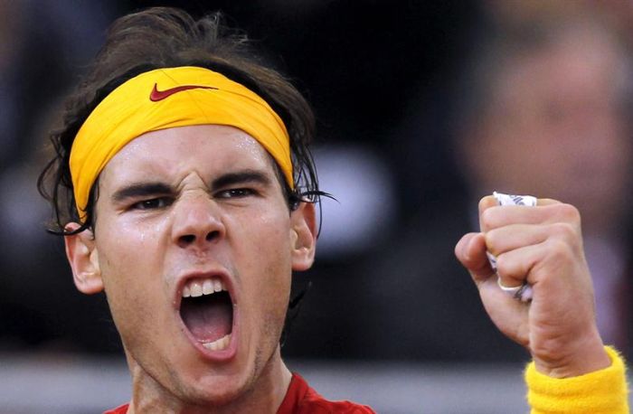 Rafael Nadal comemora vitória sobre Del Potro que garantiu o quinto título da Copa Davis à Espanha | EFE