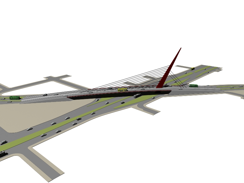 Projeto prevê ponte sobre a Avenida das Torres, eliminando obstáculos no cruzamento com a Avenida Coronel Francisco H. dos Santos | Divulgação/Prefeitura de Curitiba