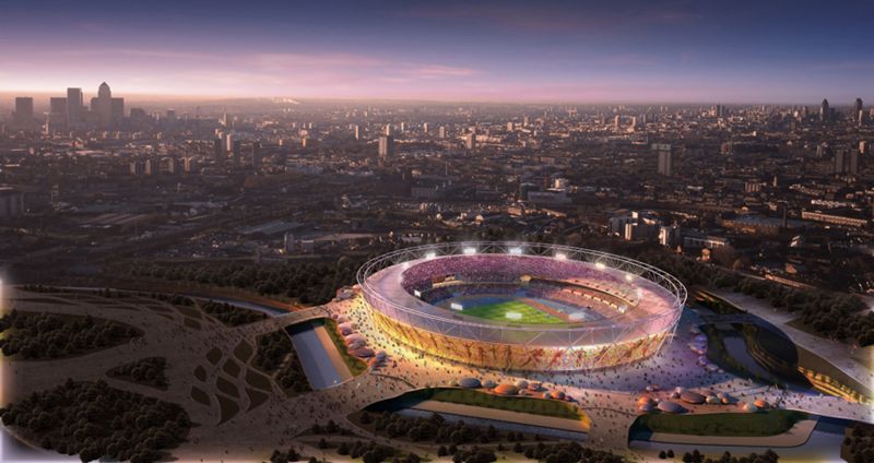 Assim ficará o Estádio Olímpico de Stratford: 90% das obras na capital inglesa para os Jogos estavam concluídas com um ano de antecedência | Divulgacão