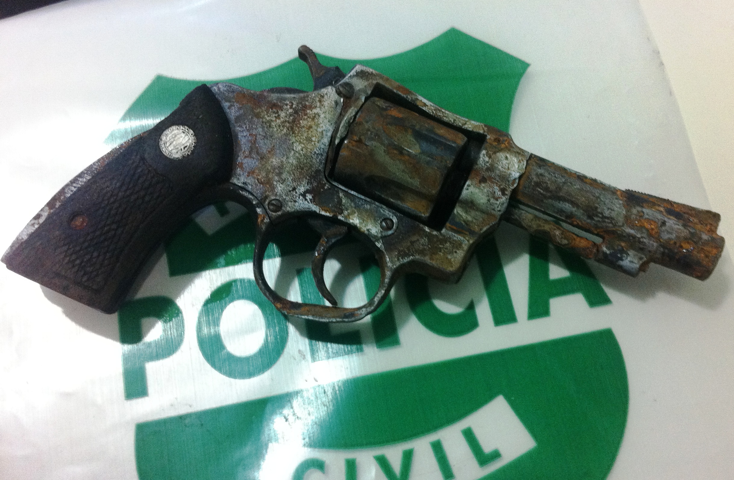 Revólver calibre 32 que, segundo a Polícia Civil, foi utilizada para assassinar o ex-secretário de Fazenda de Maringá Luiz Antônio Paolicchi | Fábio Guillen / Gazeta Maringá