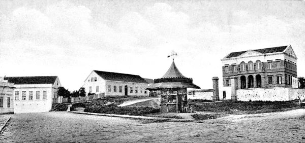 Praça Garibaldi em 1909. Postal original em cores, impresso na Alemanha | Fotos: Acervo histórico CD