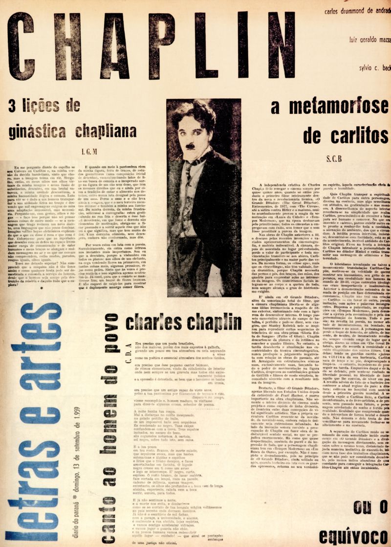 Edição fac-símile da página letra e/& artes, que será distribuída gratuitamente para bibliotecas e universidades: inovação gráfico-editorial nos anos 1950 | Reprodução