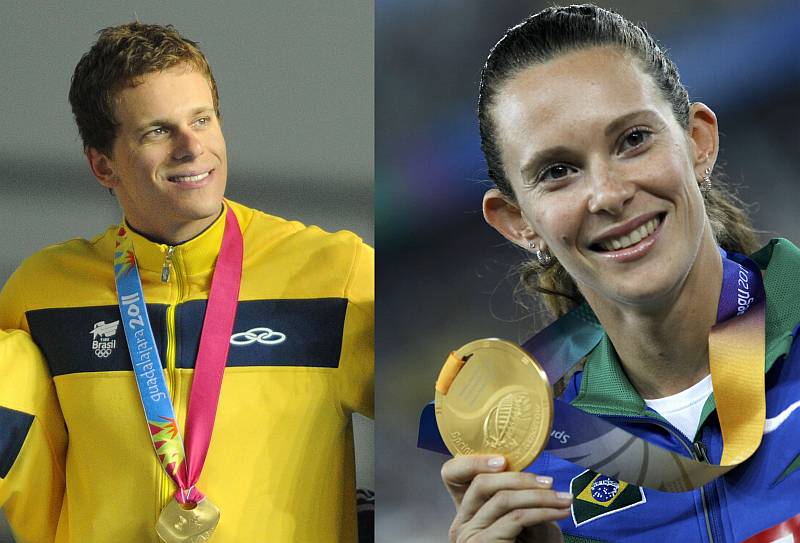 Cielo e Fabiane Murer foram os grandes vencedores do prêmio | Antonio Scorza / AFP e Lee Jae-Won / Reuters