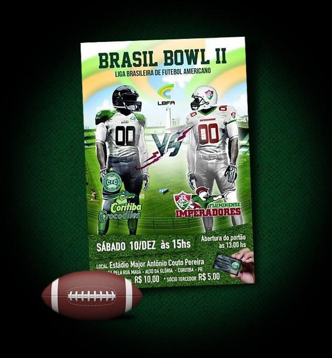 Cartaz da final entre Coritiba Crocodiles e Fluminense Imperadores | 