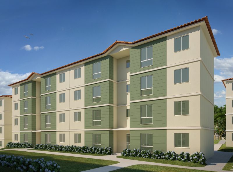 O empreendimento Viver Reserva, em São José dos Pinhais, terá unidades de 42 e 55 metros quadrados | Divulgação