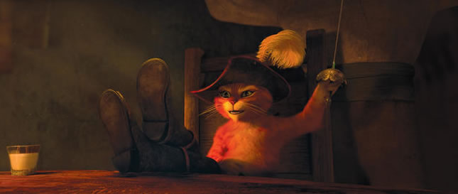 Na trama, o gato que foi coadjuvante nos quatro filmes da série Shrek vira protagonista e organiza um assalto ambicioso | Divulgação