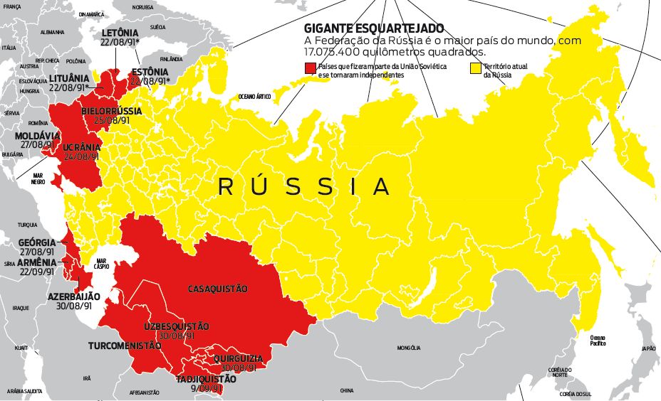 A Federação da Rússia é o maior país do mundo; Veja infográfico |