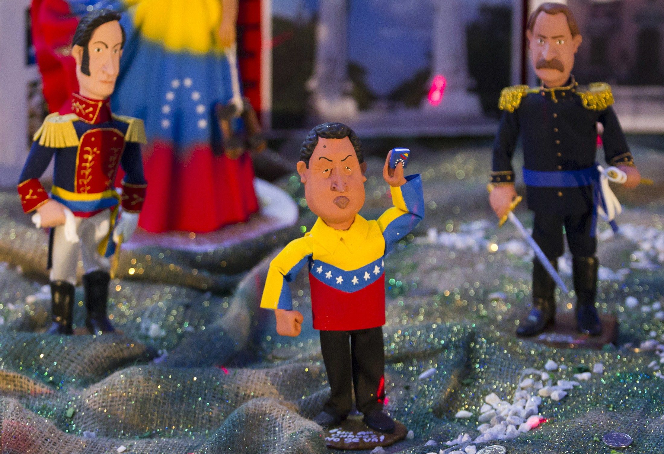 Figura do presidente venezuelano Hugo Chávez em presépio de Natal é motivo de polêmica no país | REUTERS/Carlos Garcia Rawlins