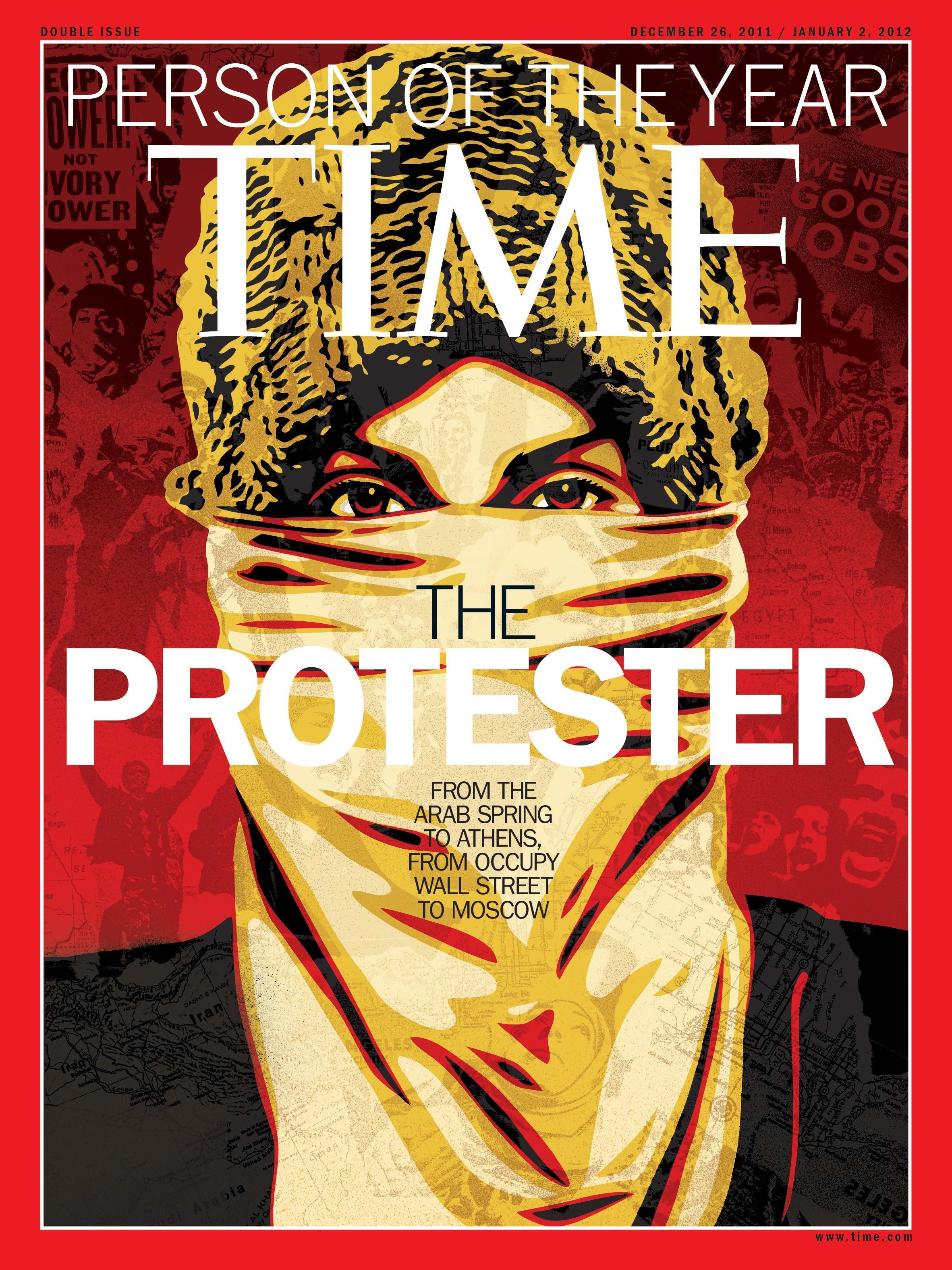 Capa da revista Time que elegeu o "manifestante" como personalidade do ano | AFP PHOTO/HANDOUT/TIME MAGAZINE