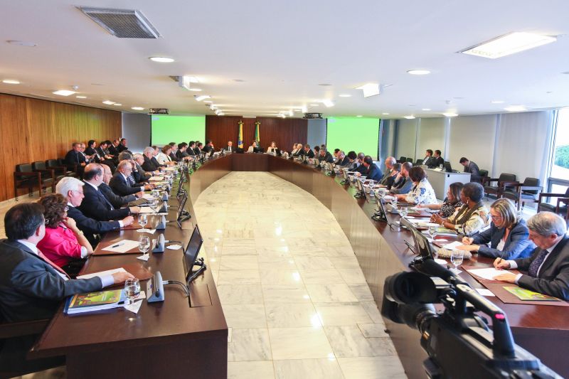 Reunião ministerial: ponto mais esperado do encontro era o anúncio dos cortes orçamentários. Mas Dilma surpreendeu ao anunciar sistema de controle do primeiro escalão, depois de um ano de baixa execução de obras e escândalos | Roberto Stuckert Filho/Presidência da República