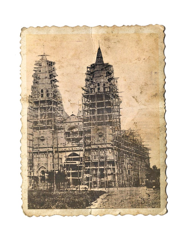 Estágio final das obras da atual Basílica Menor de Curitiba |