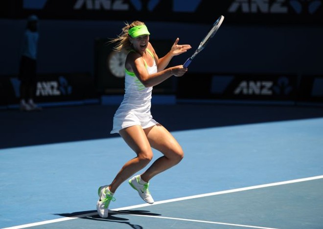 Maria Sharapova venceu a compatriota russa Ekaterina Makarova por 2 sets a 0 e se garantiu na final do Aberto da Austrália | Greg Wood / AFP
