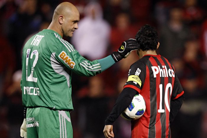 A última apresentação de Marcos em Curitiba foi no empate por 1 a 1 com o Atlético, pelo Brasileiro, dia 7 de setembro de 2010, na Arena da Baixada | Albari Rosa/Gazeta do Povo