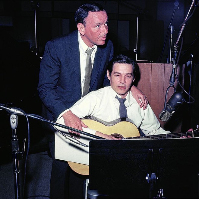 Frank Sinatra e Tom, após o sucesso alcançado com a parceria com Stan Getz |