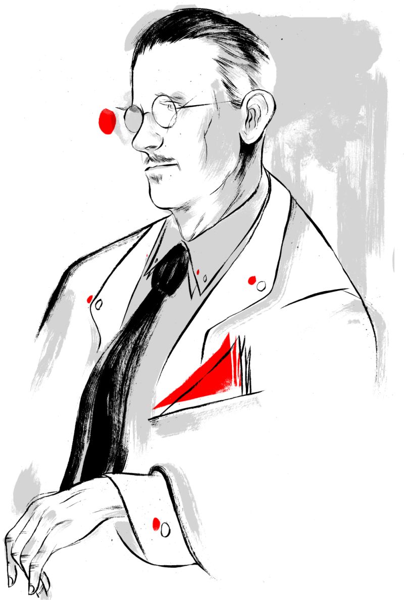 Joyce: o autor do Ulysses. | Ilustração: Felipe Lima